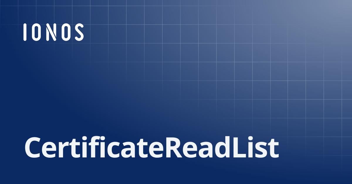 CertificateReadList | GOLang SDK