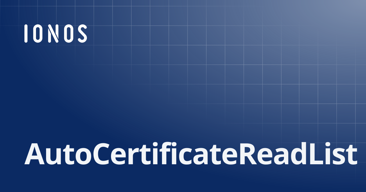 AutoCertificateReadList | GOLang SDK