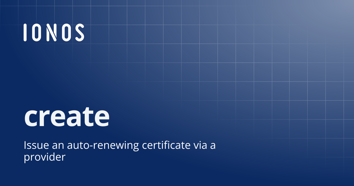 create | CLI - ionosctl