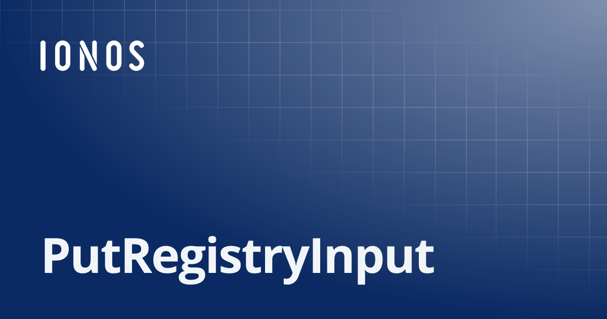 PutRegistryInput | NodeJS SDK