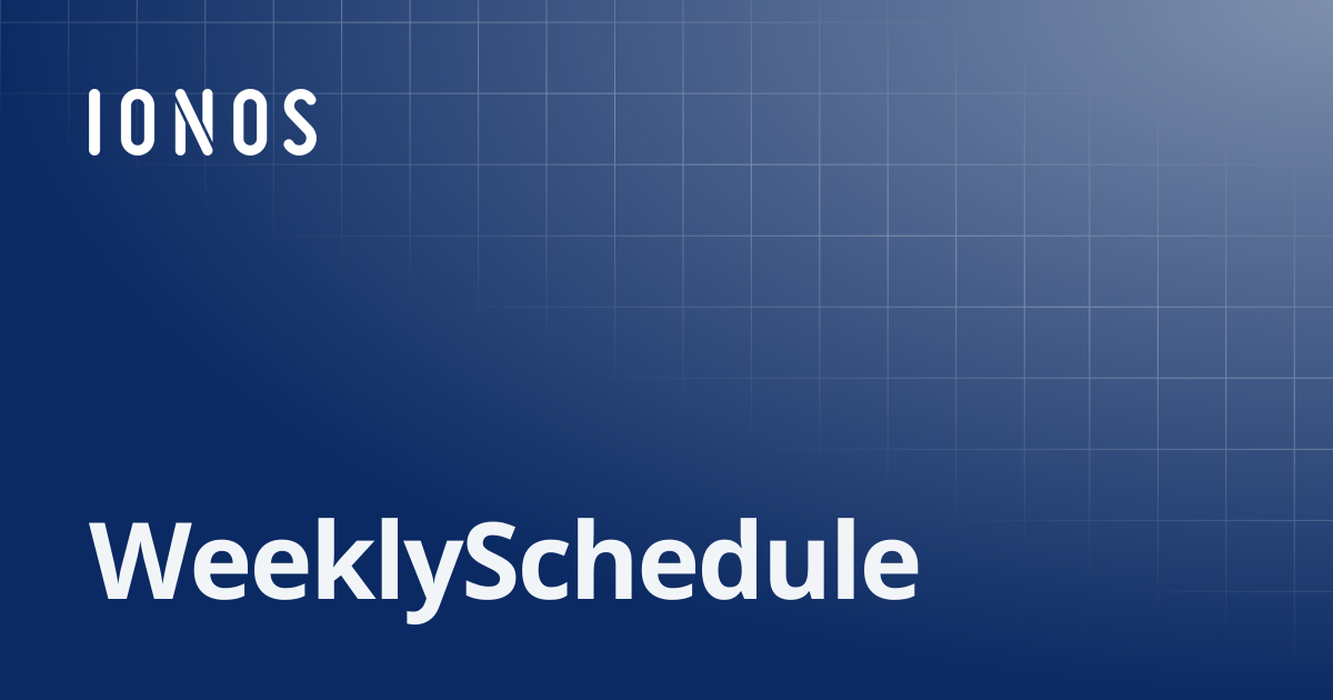 Weeklyschedule nodejs sdk