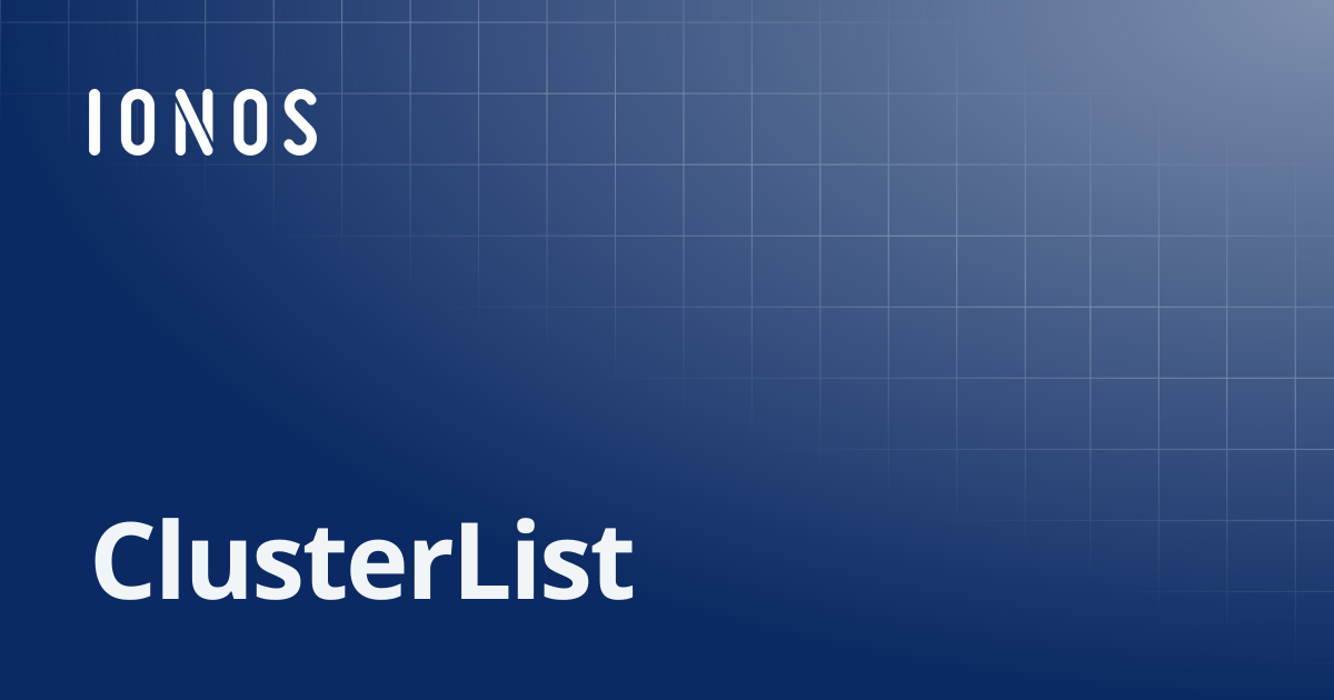ClusterList | Python SDK