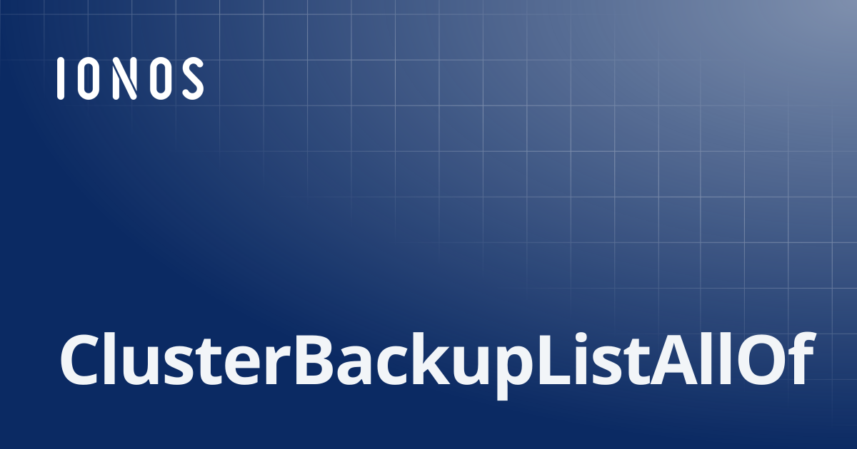 ClusterBackupListAllOf | Python SDK