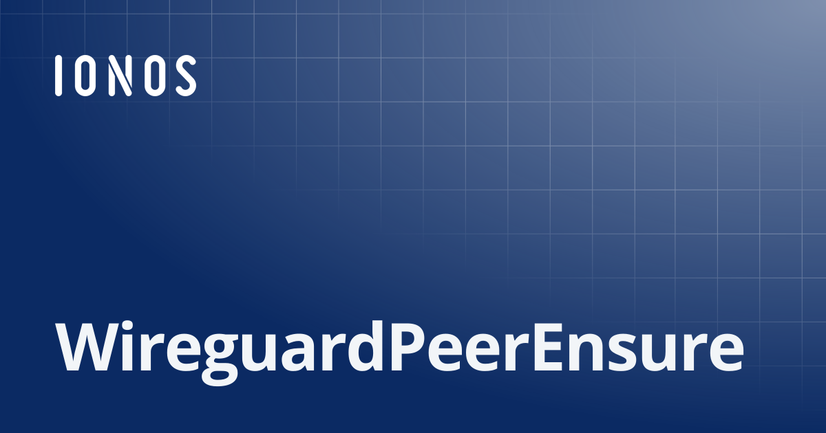 WireguardPeerEnsure | SDK Go Bundle