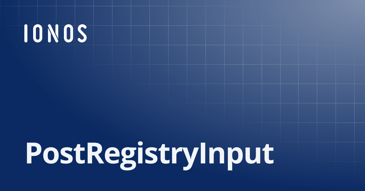 PostRegistryInput | SDK Go Bundle