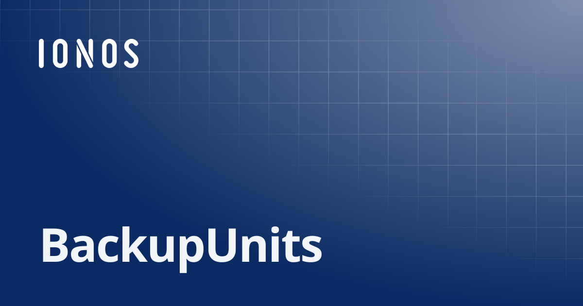 BackupUnits | SDK Go Bundle