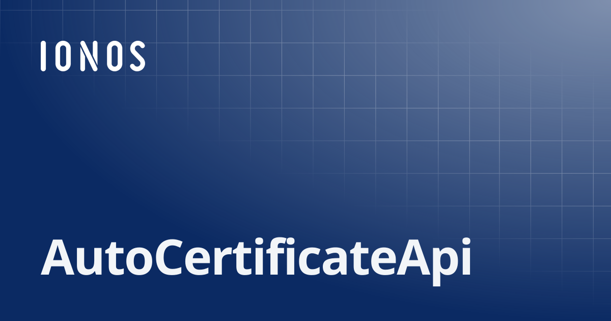 AutoCertificateApi | SDK Go Bundle