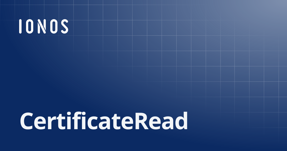 CertificateRead | SDK Go Bundle
