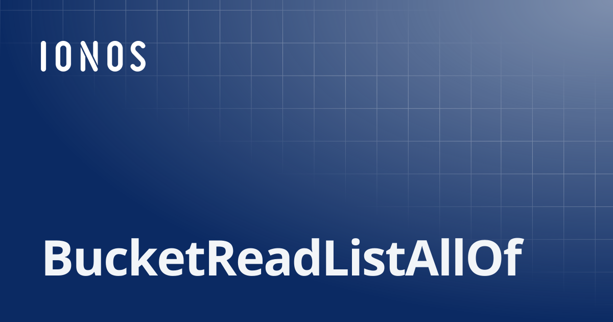 BucketReadListAllOf | SDK Go Bundle