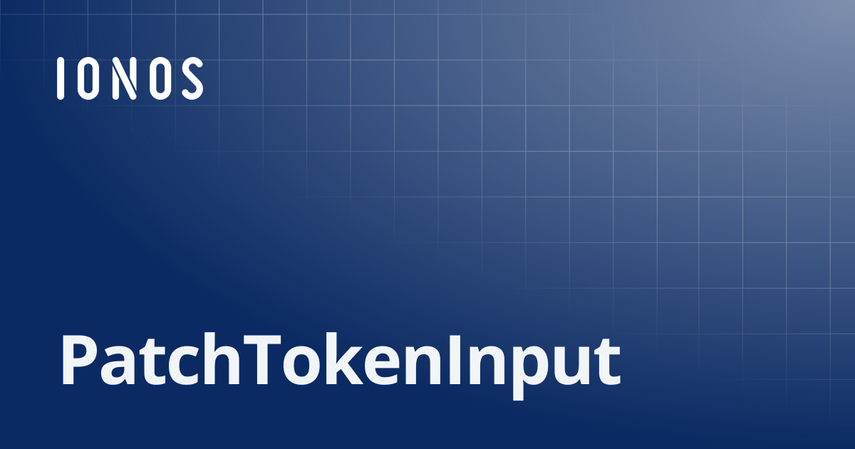 PatchTokenInput | SDK Go Bundle
