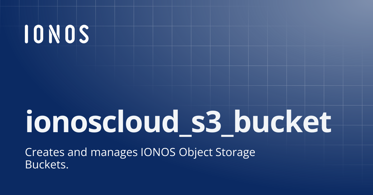 ionoscloud_s3_bucket | Terraform provider