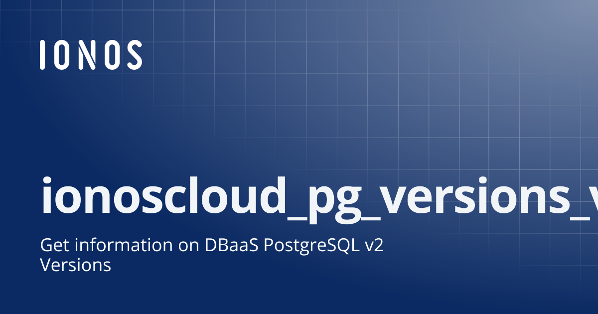 ionoscloud_pg_versions_v2 | Terraform provider